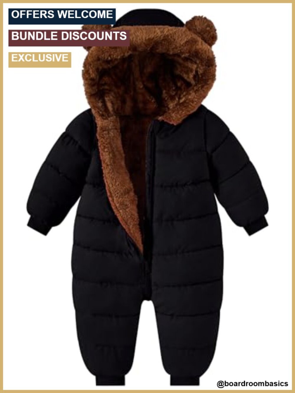 Baby Boy Snowsuit Fleece Toddler Coat Winter Suit with Hood